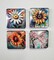 Collectible Fridge Magnets, Cubicle Decor, Set of 4 Medium Size Crystal Clear Acrylic Magnets, The Flowers Collection product 1